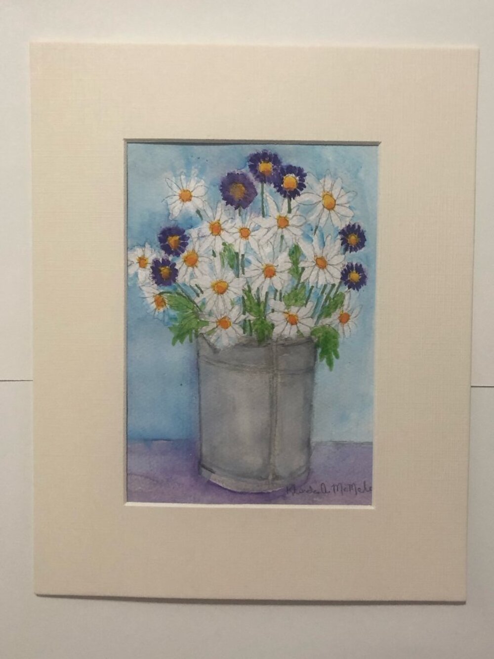 Daisy and Aster Watercolor Painting